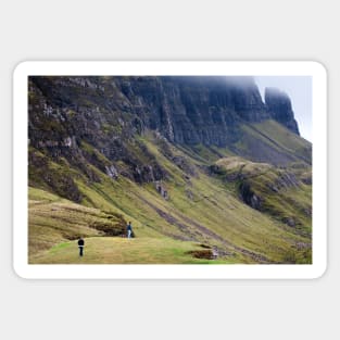 Sightseers at the Trotternish Ridge, Isle of Skye, Scotland Sticker